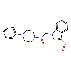 1-[2-oxo-2-(4-phenylpiperazin-1-yl)ethyl]-1H-indole-3-carbaldehyde structure