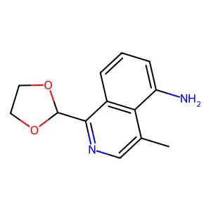 1-(1,3-dioxolan-2-yl)-4-methylisoquinolin-5-amine structure