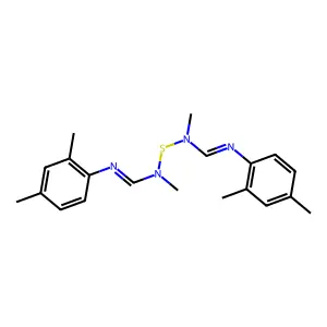 N,N''-Thiobis(N-methyl-N'-2,4-xylylformamidine) structure