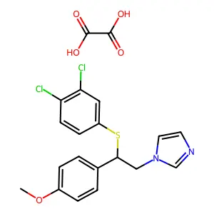 1-[2-(3,4-dichlorophenyl)sulfanyl-2-(4-methoxyphenyl)ethyl]imidazole;oxalic acid structure