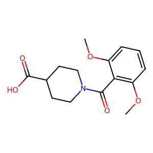 1-(2,6-dimethoxybenzoyl)piperidine-4-carboxylic acid structure
