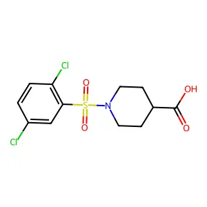 1-[(2,5-dichlorophenyl)sulfonyl]piperidine-4-carboxylic acid structure