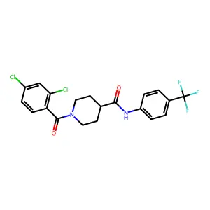 1-(2,4-dichlorobenzoyl)-N-[4-(trifluoromethyl)phenyl]piperidine-4-carboxamide structure