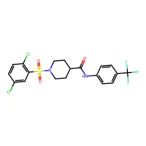 1-(2,5-dichlorophenyl)sulfonyl-N-[4-(trifluoromethyl)phenyl]piperidine-4-carboxamide structure