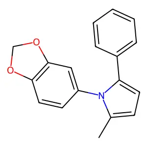 1-(1,3-benzodioxol-5-yl)-2-methyl-5-phenyl-1H-pyrrole structure