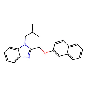 1-(2-methylpropyl)-2-(naphthalen-2-yloxymethyl)benzimidazole structure