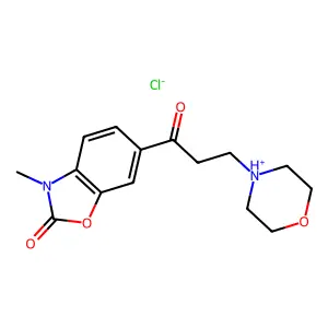 3-Methyl-6-(3-morpholinopropionyl)-2-benzoxazolinone hydrochloride structure