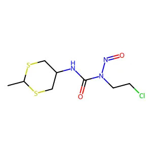 1-(2-chloroethyl)-3-(2-methyl-1,3-dithian-5-yl)-1-nitrosourea structure