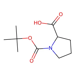 1-[(2-methylpropan-2-yl)oxycarbonyl]pyrrolidine-2-carboxylic acid structure