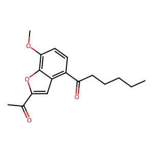 1-(2-acetyl-7-methoxy-1-benzofuran-4-yl)hexan-1-one structure