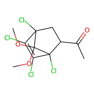 1-(1,4,5,6-tetrachloro-7,7-dimethoxy-2-bicyclo[2.2.1]hept-5-enyl)ethanone structure