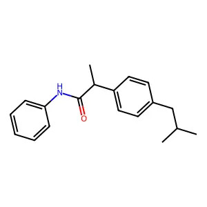 2-[4-(2-methylpropyl)phenyl]-N-phenylpropanamide structure