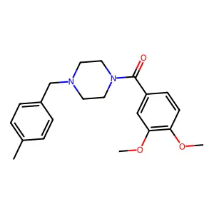 1-(3,4-dimethoxybenzoyl)-4-(4-methylbenzyl)piperazine structure