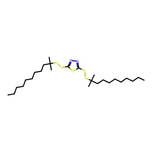 1,3,4-Thiadiazole, 2,5-bis(tert-dodecyldithio)- structure