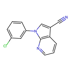 1-(3-chlorophenyl)pyrrolo[2,3-b]pyridine-3-carbonitrile structure