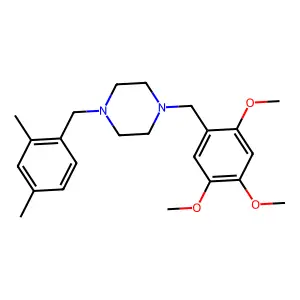 1-[(2,4-dimethylphenyl)methyl]-4-[(2,4,5-trimethoxyphenyl)methyl]piperazine structure