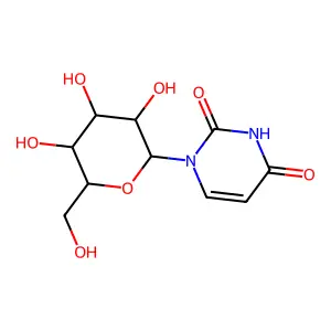1-[3,4,5-trihydroxy-6-(hydroxymethyl)oxan-2-yl]pyrimidine-2,4-dione structure