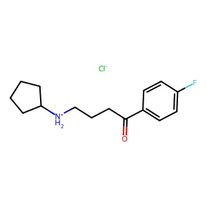 cyclopentyl-[4-(4-fluorophenyl)-4-oxobutyl]azanium chloride structure