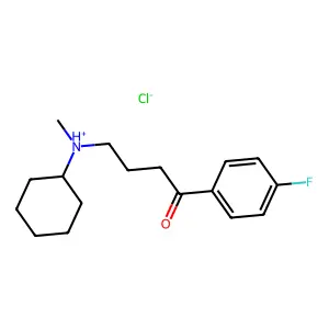 BUTYROPHENONE, 4-(CYCLOHEXYLMETHYLAMINO)-4'-FLUORO-, HYDROCHLORIDE structure