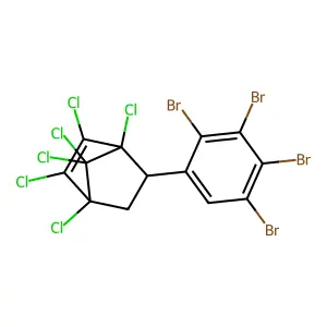 1,2,3,4,7,7-Hexachloro-5-(tetrabromophenyl)bicyclo(2.2.1)hept-2-ene structure