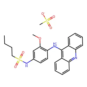 acridin-9-yl-[4-(butylsulfonylamino)-2-methoxyphenyl]azaniummethanesulfonate structure