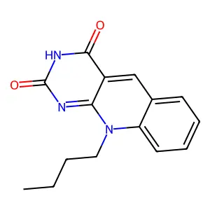 10-butylpyrimido[4,5-b]quinoline-2,4-dione structure