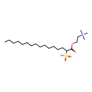 1-(2-(TRIMETHYLAMINO)ETHYL) 2-SULFOHEXADECANOATE structure