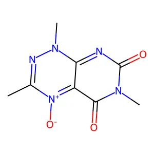 1,3,6-trimethyl-4-oxidopyrimido[5,4-e][1,2,4]triazin-4-ium-5,7-dione structure