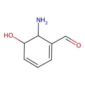 (5S,6S)-6-amino-5-hydroxycyclohexa-1,3-diene-1-carbaldehyde structure
