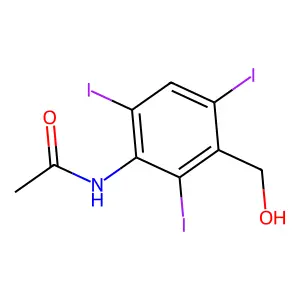 N-[3-(hydroxymethyl)-2,4,6-triiodophenyl]acetamide structure