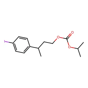 3-(4-iodophenyl)butyl propan-2-yl carbonate structure