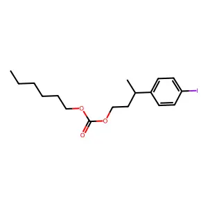 hexyl 3-(4-iodophenyl)butyl carbonate structure