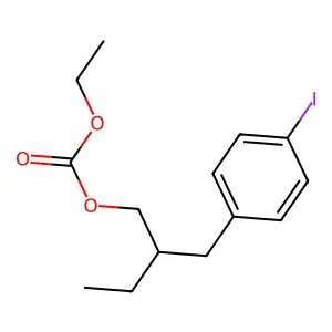 ethyl 2-[(4-iodophenyl)methyl]butyl carbonate structure