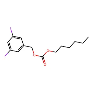 CARBONIC ACID, 3,5-DIIODOBENZYL HEXYL ESTER structure