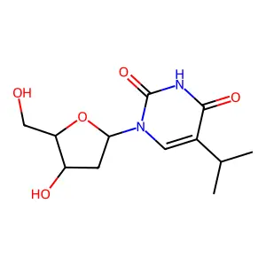 1-[(2R,4S,5R)-4-hydroxy-5-(hydroxymethyl)oxolan-2-yl]-5-propan-2-ylpyrimidine-2,4-dione structure