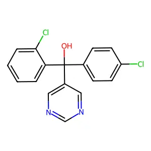 (2-chlorophenyl)-(4-chlorophenyl)-pyrimidin-5-ylmethanol structure