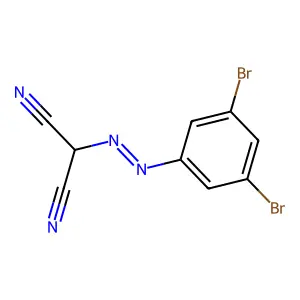 ((3,5-Dibromophenyl)azo)malononitrile structure