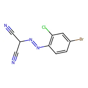 ((4-Bromo-2-chlorophenyl)azo)malononitrile structure