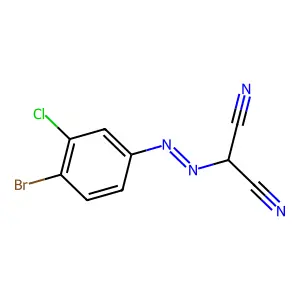 ((4-Bromo-3-chlorophenyl)azo)malononitrile structure