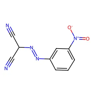 ((m-Nitrophenyl)azo)malononitrile structure