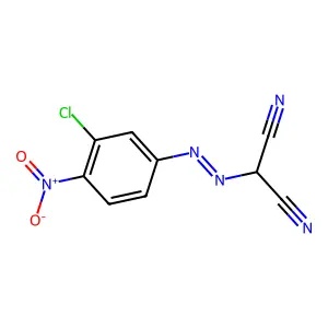 ((3-Chloro-4-nitrophenyl)azo)malononitrile structure