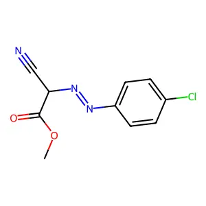 ((p-Chlorophenyl)azo)cyanoacetic acid methyl ester structure
