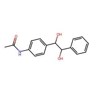 Threo-alpha,beta-dihydroxy-4-acetylaminobibenzyl structure