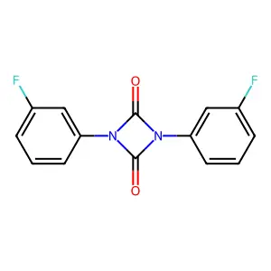 1,3-bis(3-fluorophenyl)-1,3-diazetidine-2,4-dione structure