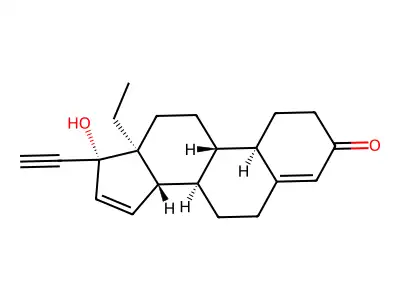 13-ethyl-17-ethynyl-17-hydroxy-6,7,8,9,10,11,12,13,14,17-decahydro-1H-cyclopenta[a]phenanthren-3(2H)-one structure