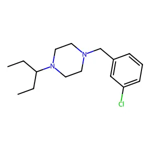 1-(3-chlorobenzyl)-4-(pentan-3-yl)piperazine structure