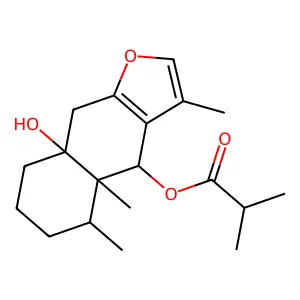 10beta-Hydroxy-6beta-isobutyrylfuranoeremophilane structure