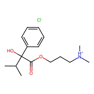 3-(2-hydroxy-3-methyl-2-phenylbutanoyl)oxypropyl-dimethylazanium chloride structure