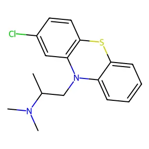 1-(2-chlorophenothiazin-10-yl)-N,N-dimethylpropan-2-amine structure