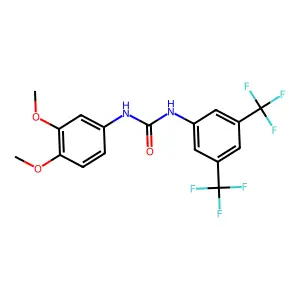 1-[3,5-bis(trifluoromethyl)phenyl]-3-(3,4-dimethoxyphenyl)urea structure